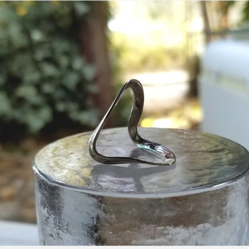 Vintage Sterling Silver abstract design ring unique unusual signed